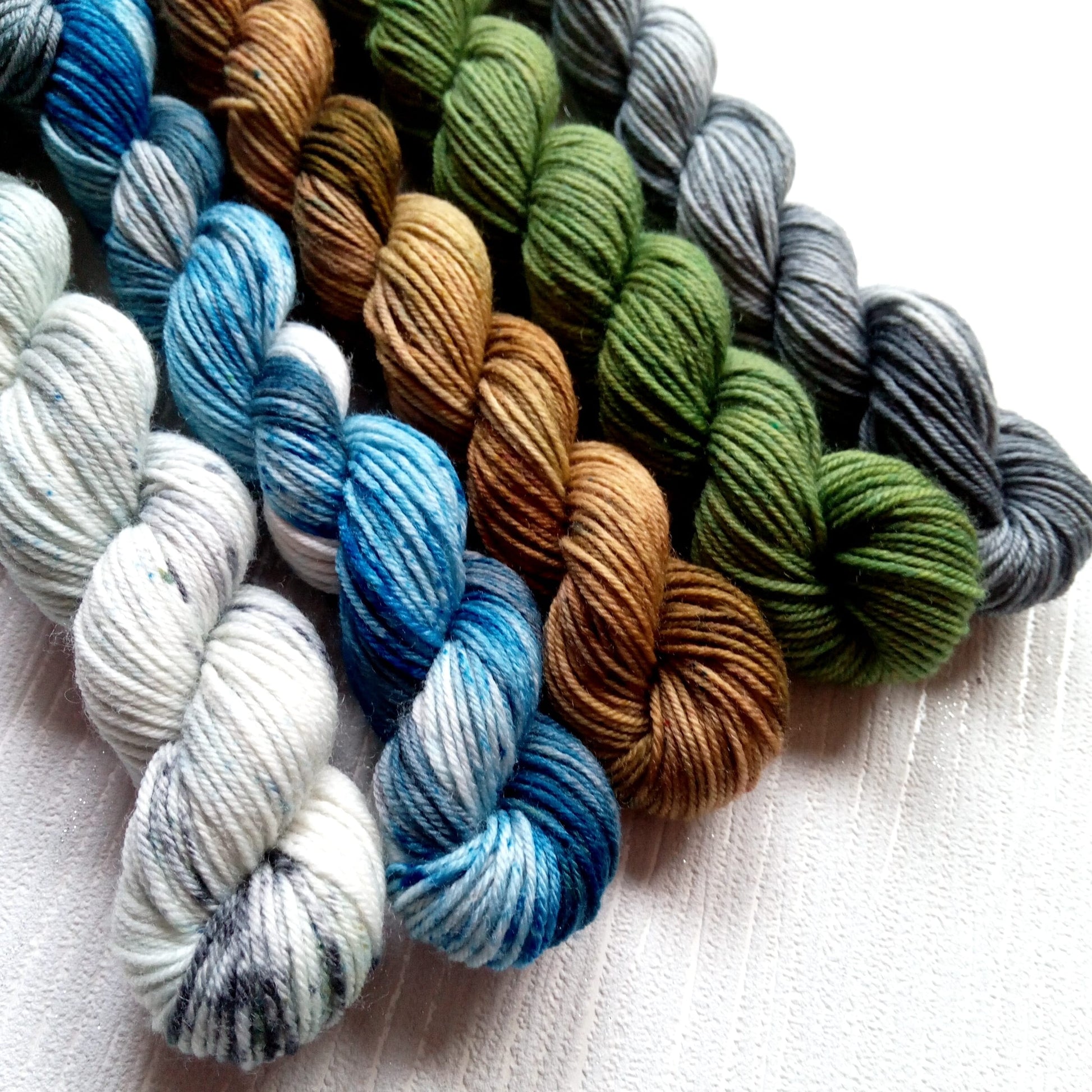 The Gruffalo handdyed mini skeins of yarn.  image 0