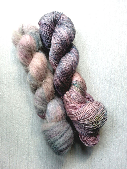 Dusky Lace Handdyed Yak silk or Alpaca suri silk image 0