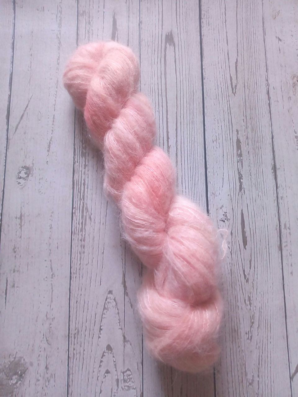 Peachy Suri alpaca fluff. Hand dyed yarn. image 0
