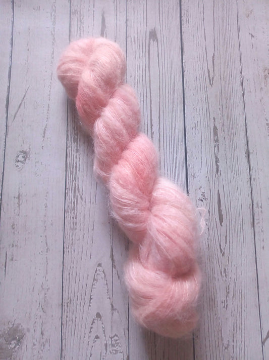 Peachy Suri alpaca fluff. Hand dyed yarn. image 0