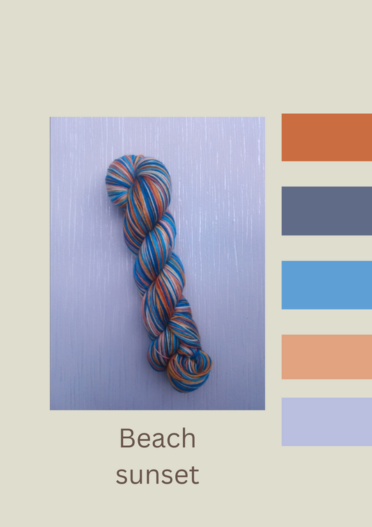 Beach sunset ~ Self striping ~ Sock set image 0