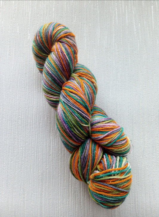 Twighlight handdyed yarn. Self striping Sockset.  image 0