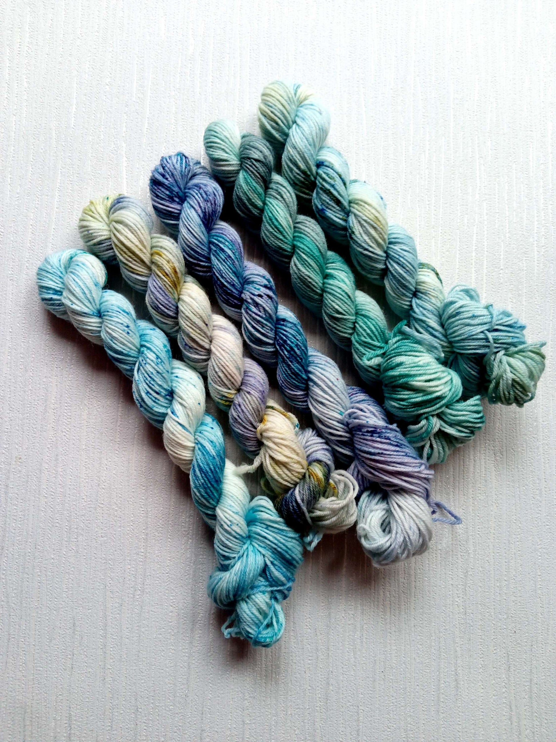 Scrambled Mini eggs handdyed mini skeins of yarn.  image 0