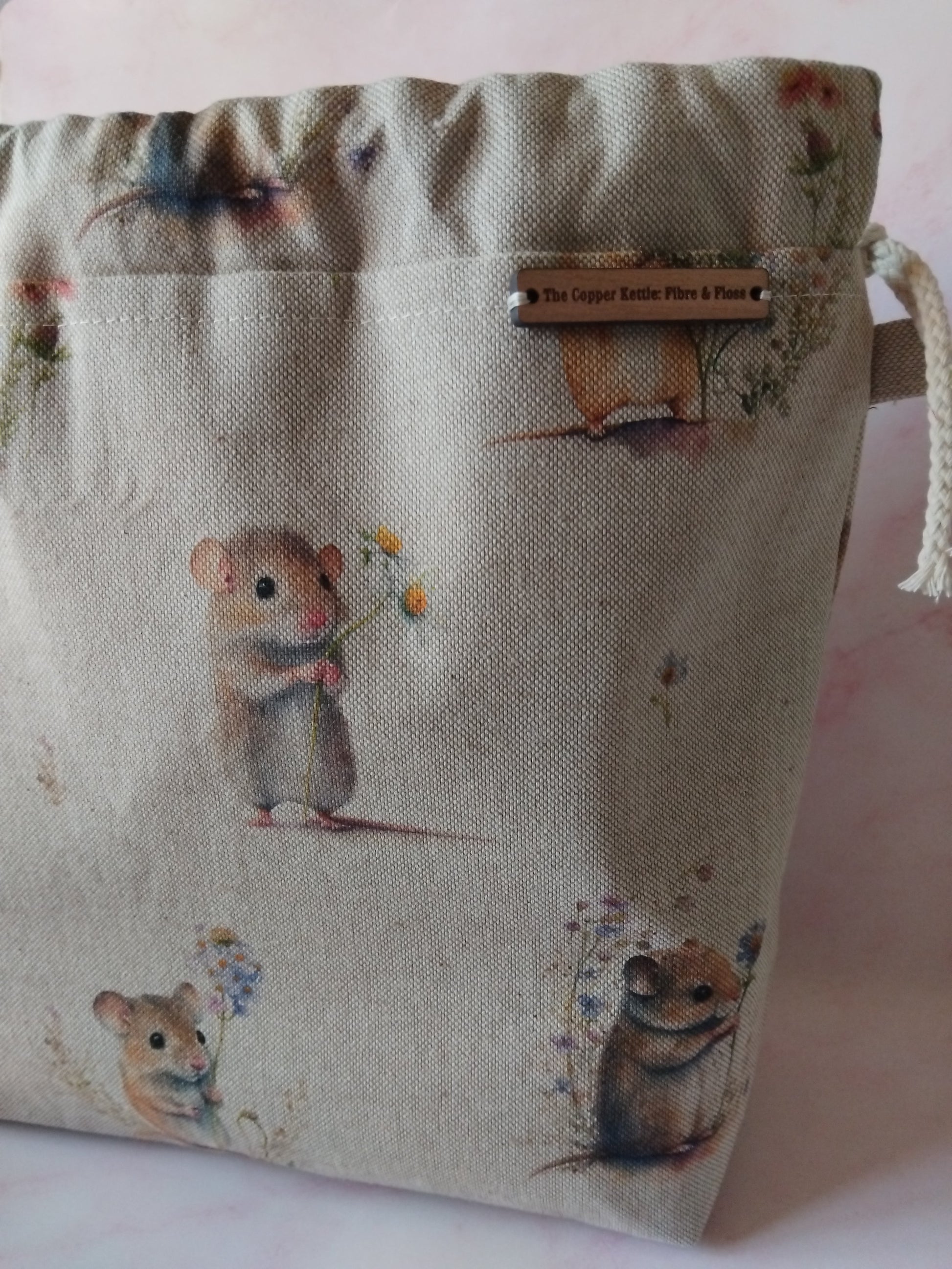 ~ Drawstring ~ Knitting and Crochet project bag  image 1