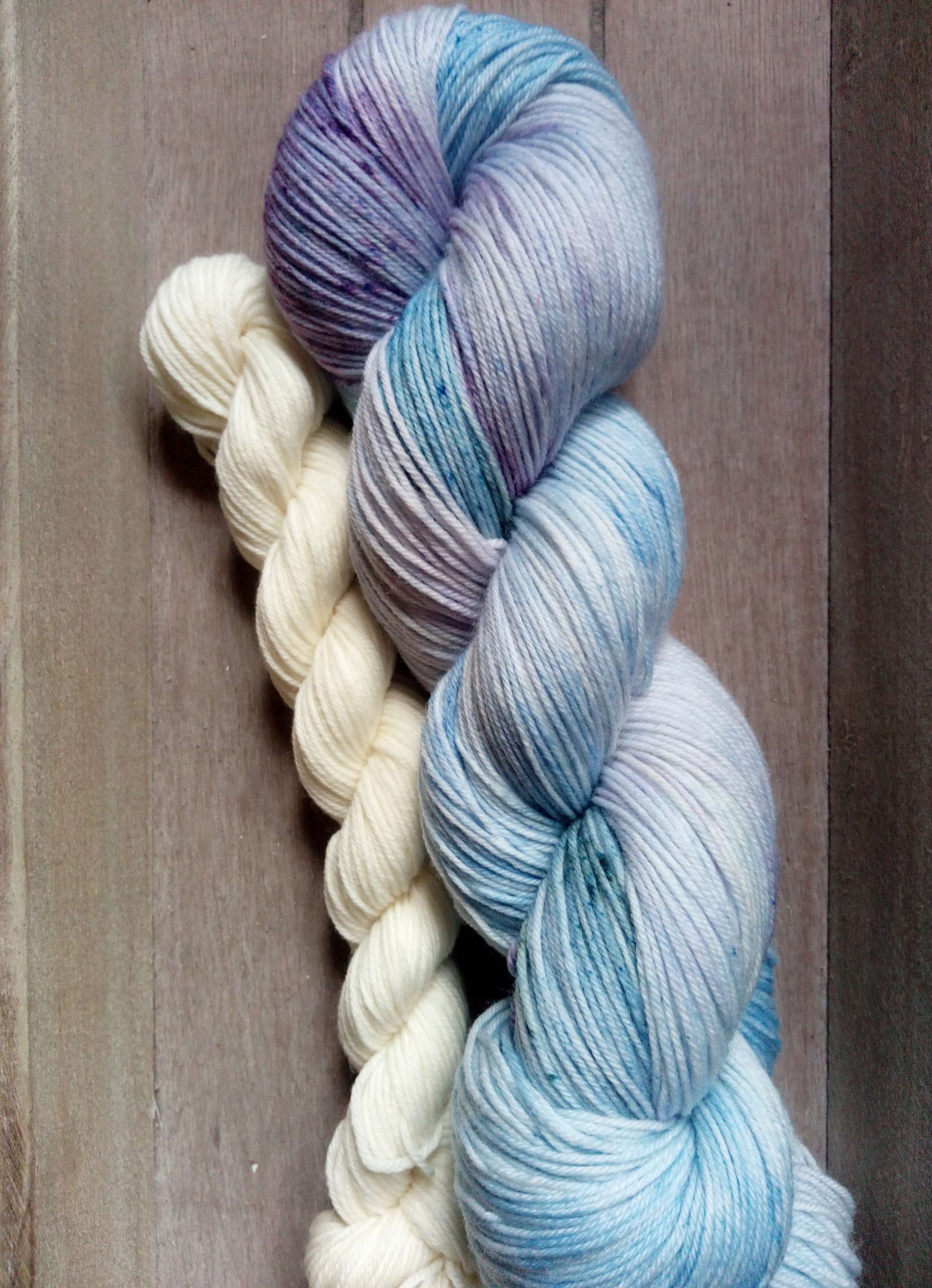 Snow Globe handdyed yarn Sockset.  image 0