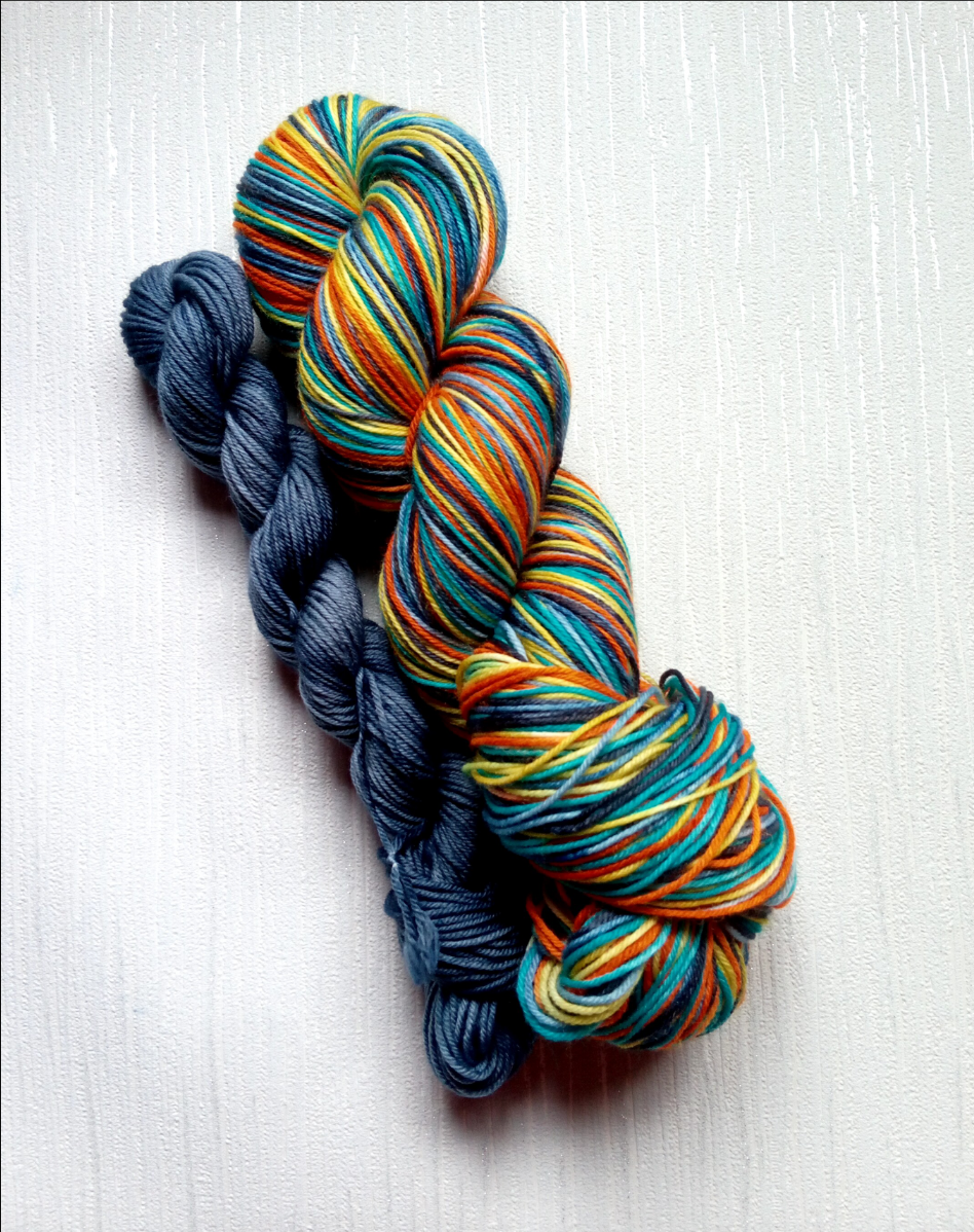 Taste the Rainbow hand dyed yarn. Self striping Sock set.  image 0