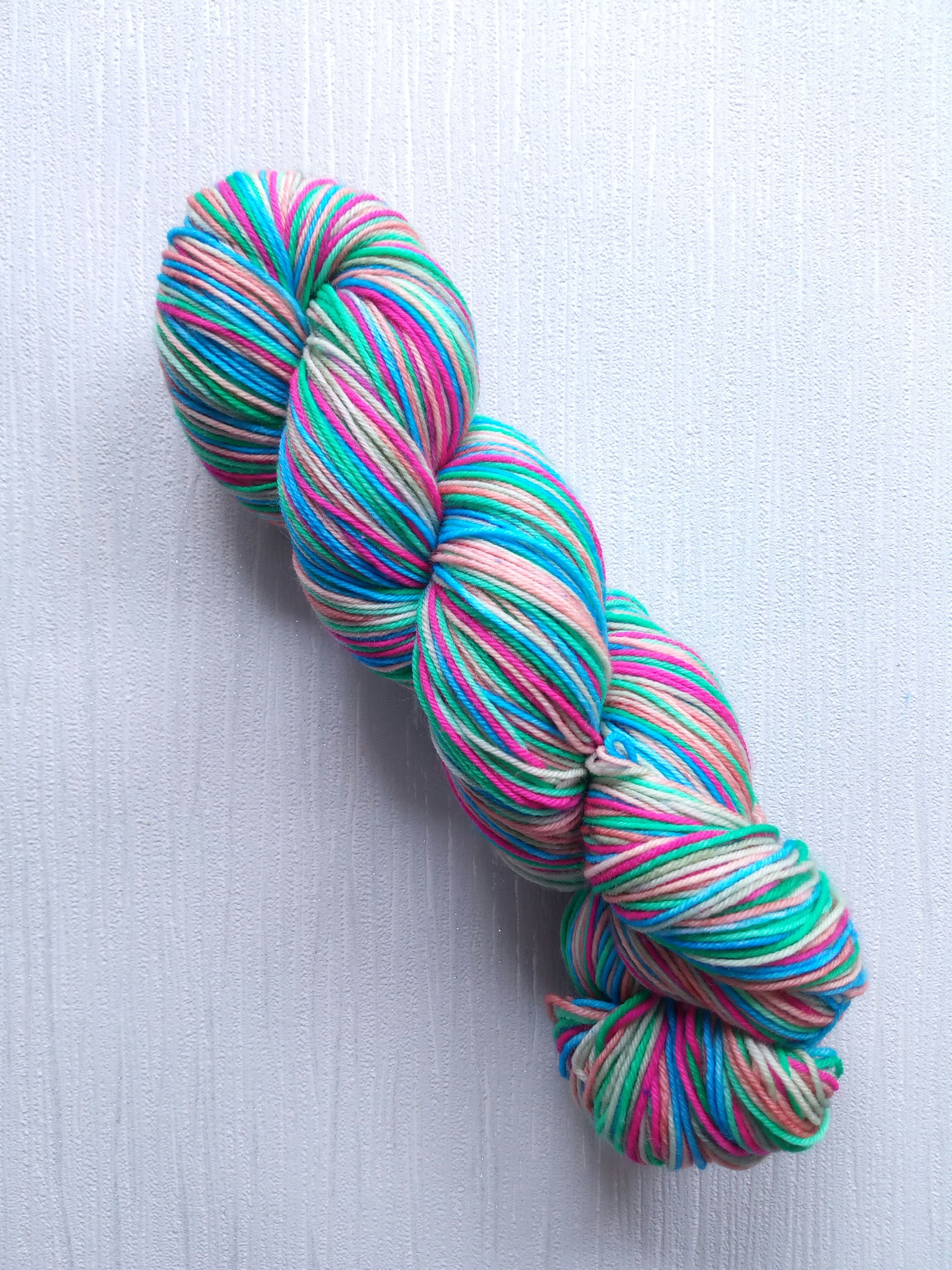 Popping Candy Self striping handdyed yarn Sockset.   image 0