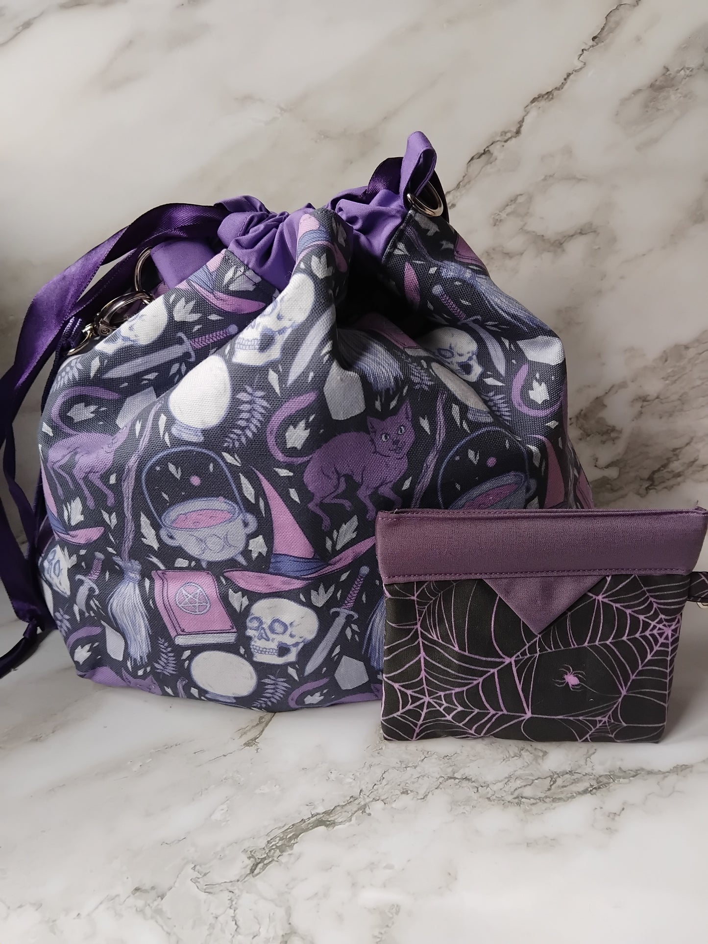 DESTASH ~ Ready to ship ~ Drawstring~ Knitting and crochet project bag