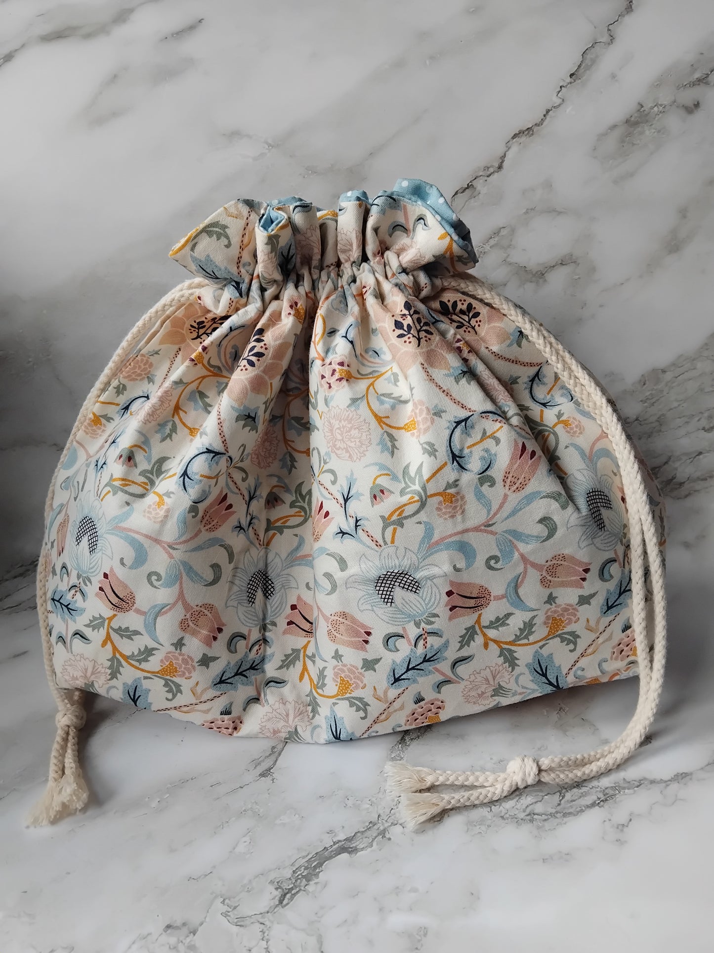 DEMO PRODUCT ~ Ready to ship ~ Drawstring~ Knitting and crochet project bag