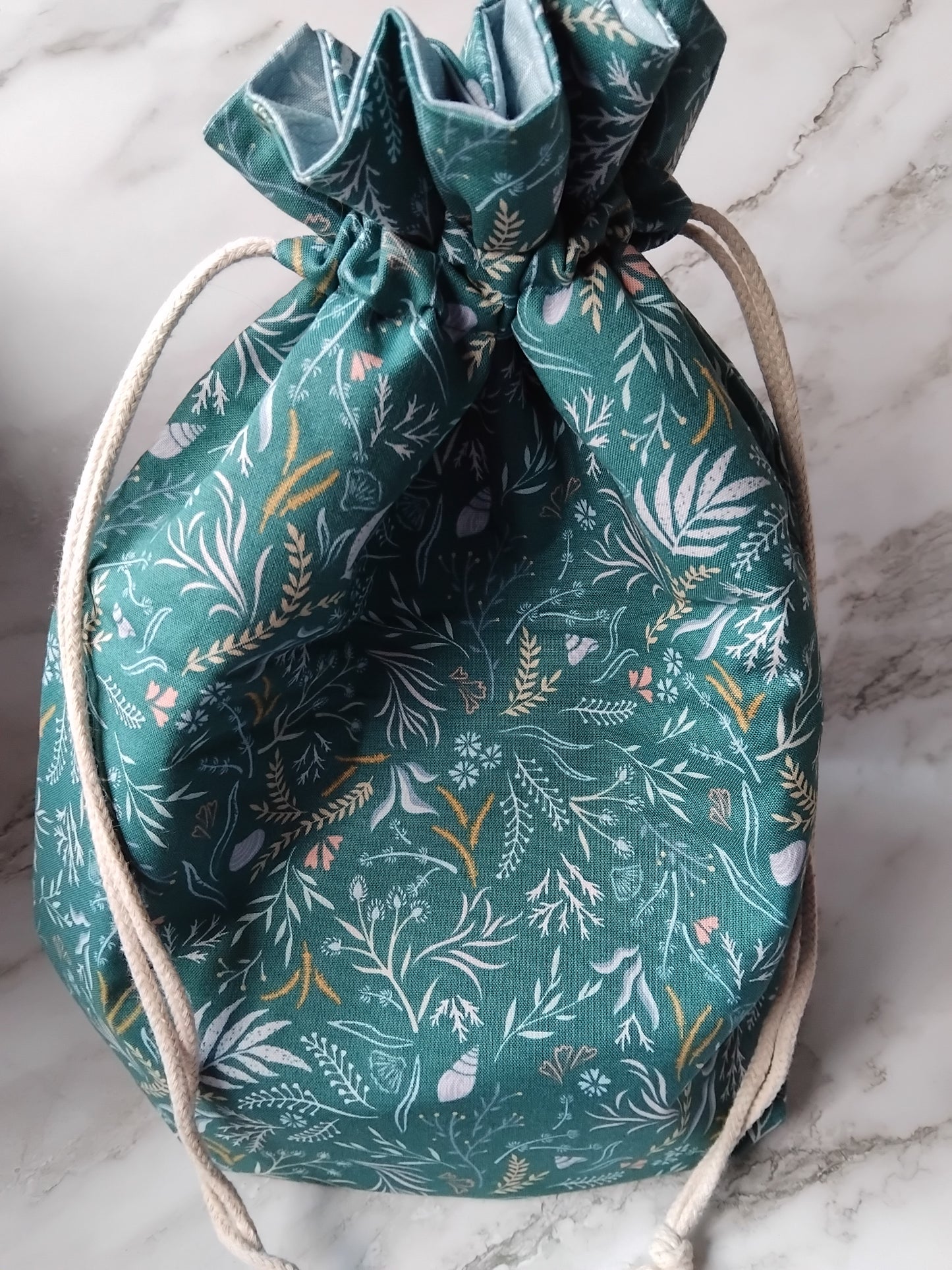 DESTASH ~ Ready to ship ~ Drawstring~ Knitting and crochet project bag