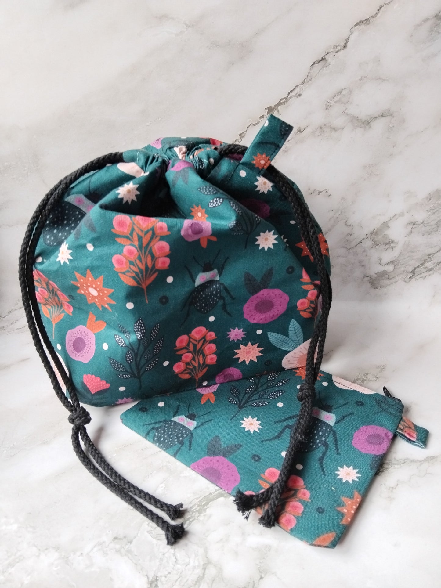 Ready to ship ~ Drawstring ~ Knitting and crochet project bag