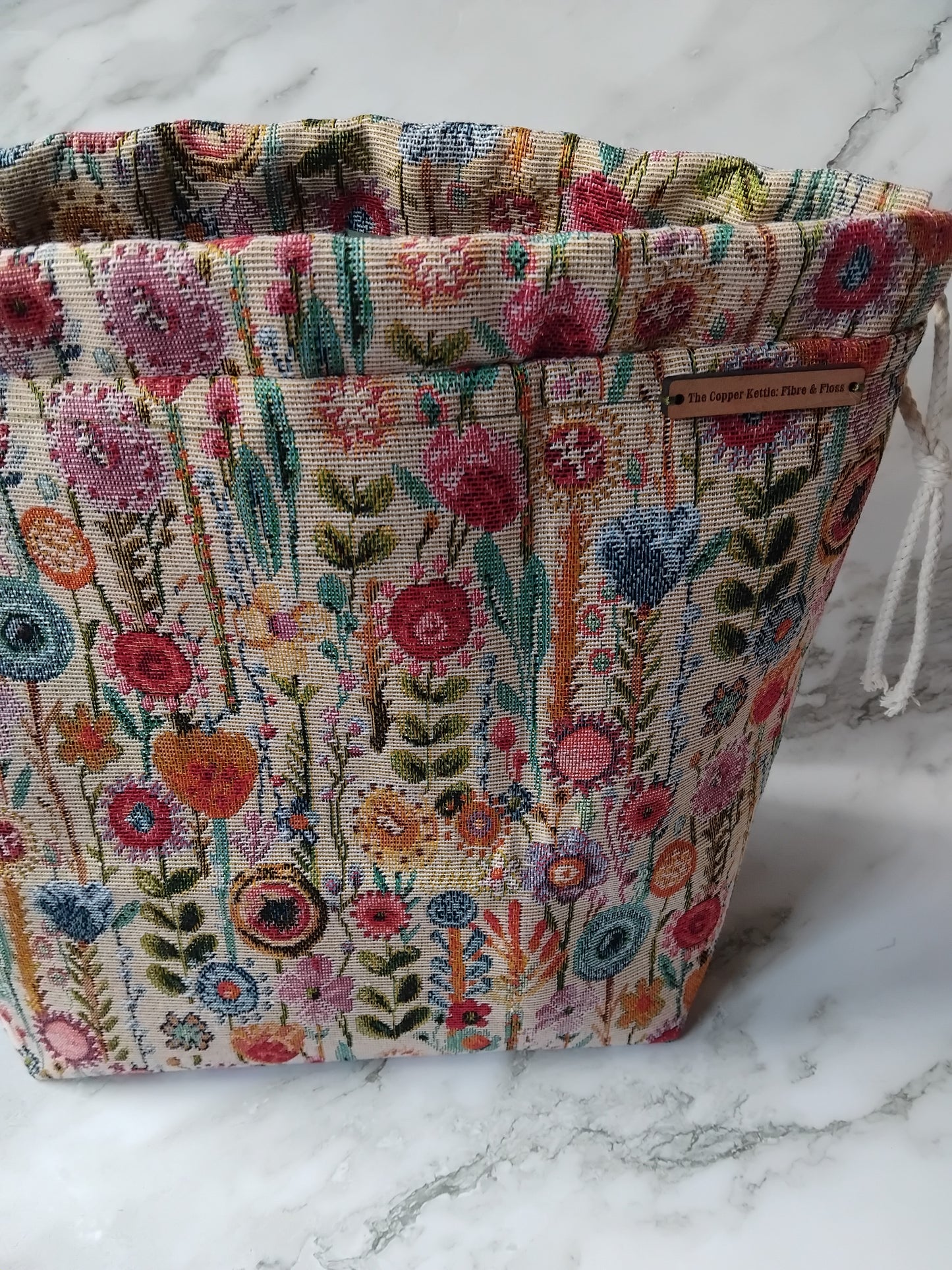 Ready to ship ~ Drawstring ~ Knitting and crochet project bag