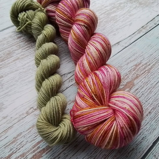 Dyed to order ~ Bagpuss ~ Self striping Sockset.