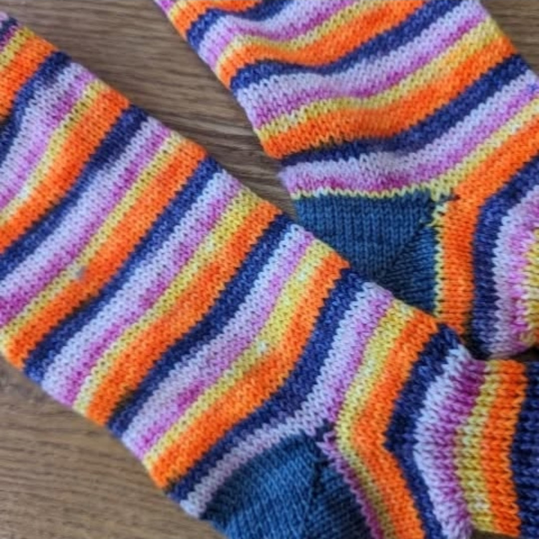 Dyed to order ~ Coco ~ Self striping Sockset.