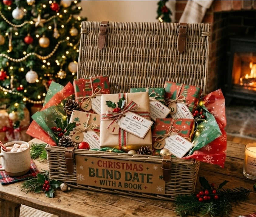 Deluxe Blind date book hamper ~ Holiday / Christmas edition ~ 12 days countdown