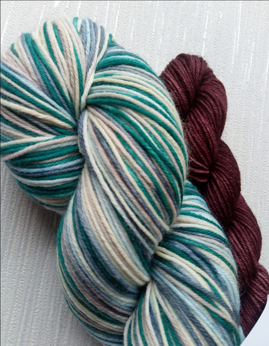 Disney castle handdyed yarn. Self striping Sockset.  image 0
