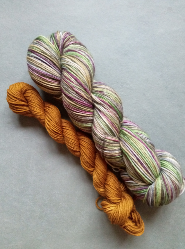 Mooreland handdyed yarn. Self striping Sockset.  image 0