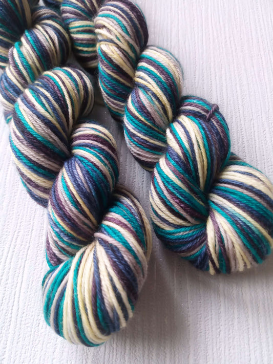 Hand dyed to order: Take Five Self striping handdyed yarn Sockset.   image 0