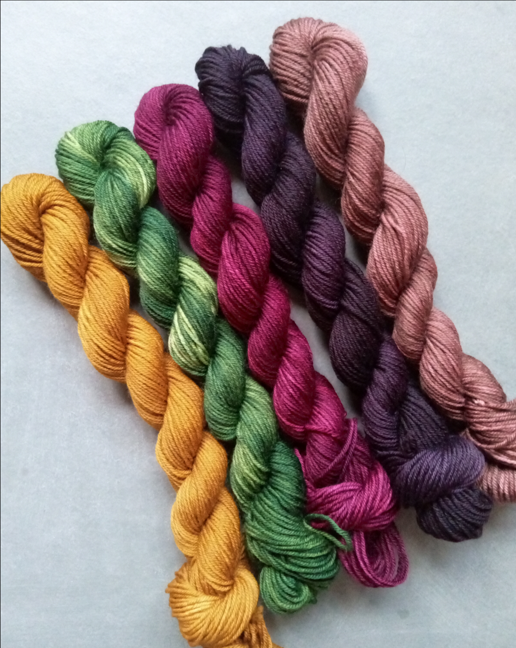 Autumn falls handdyed mini skeins of yarn  image 0