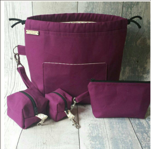 Custom made ~ Large ~ Canvas ~ drawstring ~ project bag ~Notions pouch. image 0