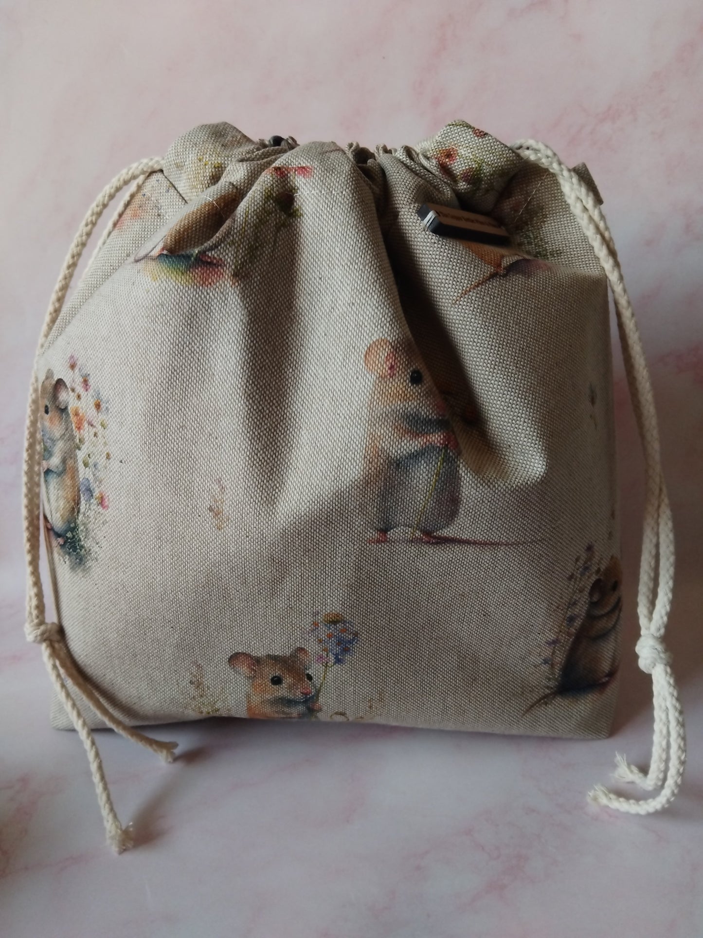  ~ Drawstring ~ Knitting and Crochet project bag  image 0