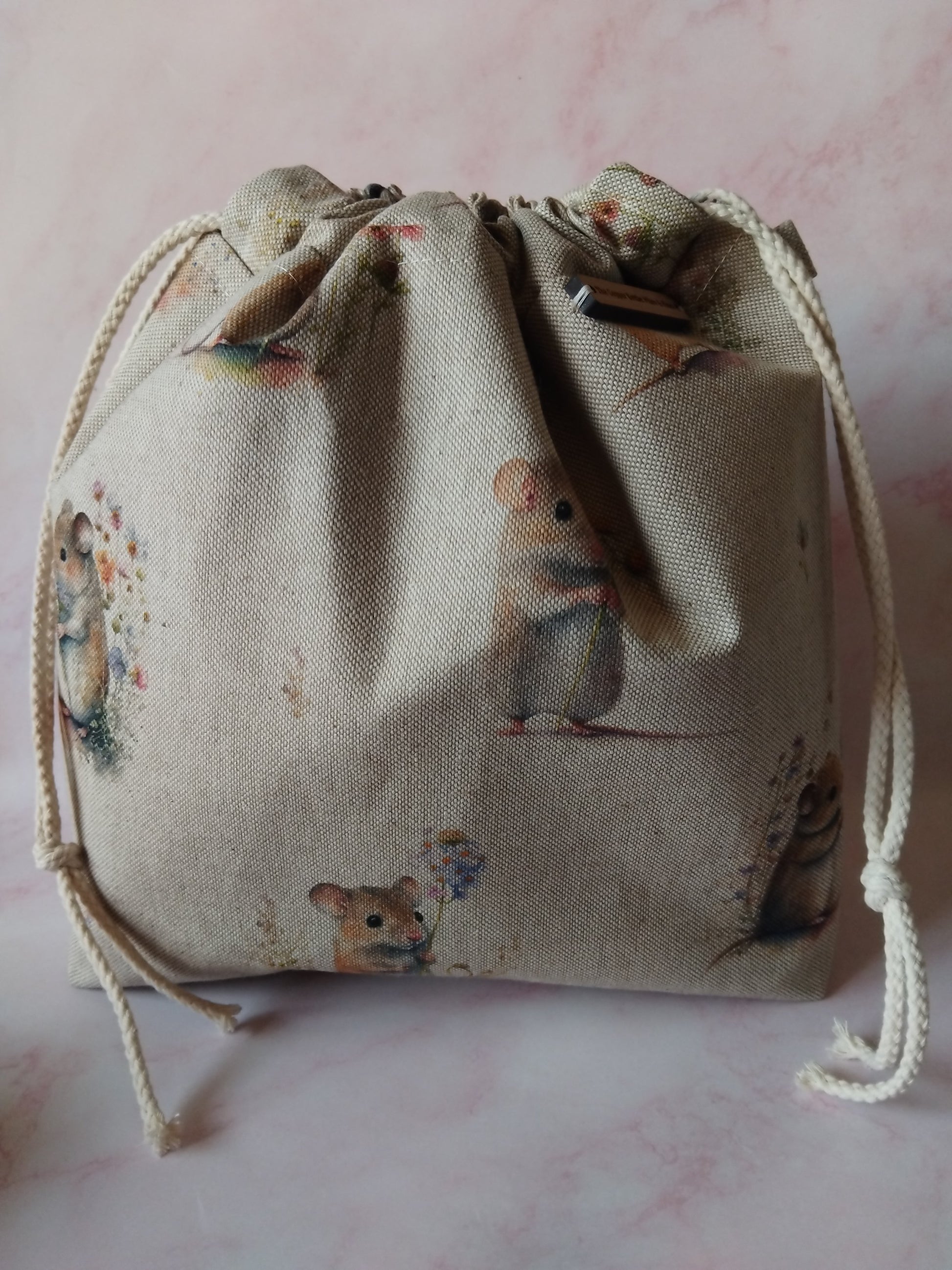  ~ Drawstring ~ Knitting and Crochet project bag  image 0