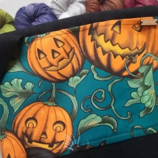 Halloween pumpkins ~ Fabric and Canvas project bag image 1