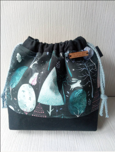  Woodland Trees ~ Drawstring Knitting bag.  image 0