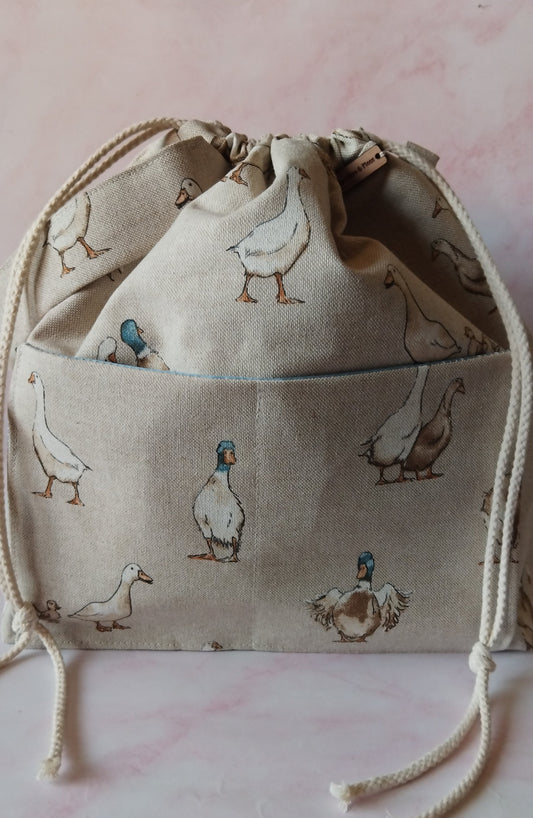  ~ Drawstring ~ Knitting and Crochet project bag  image 0