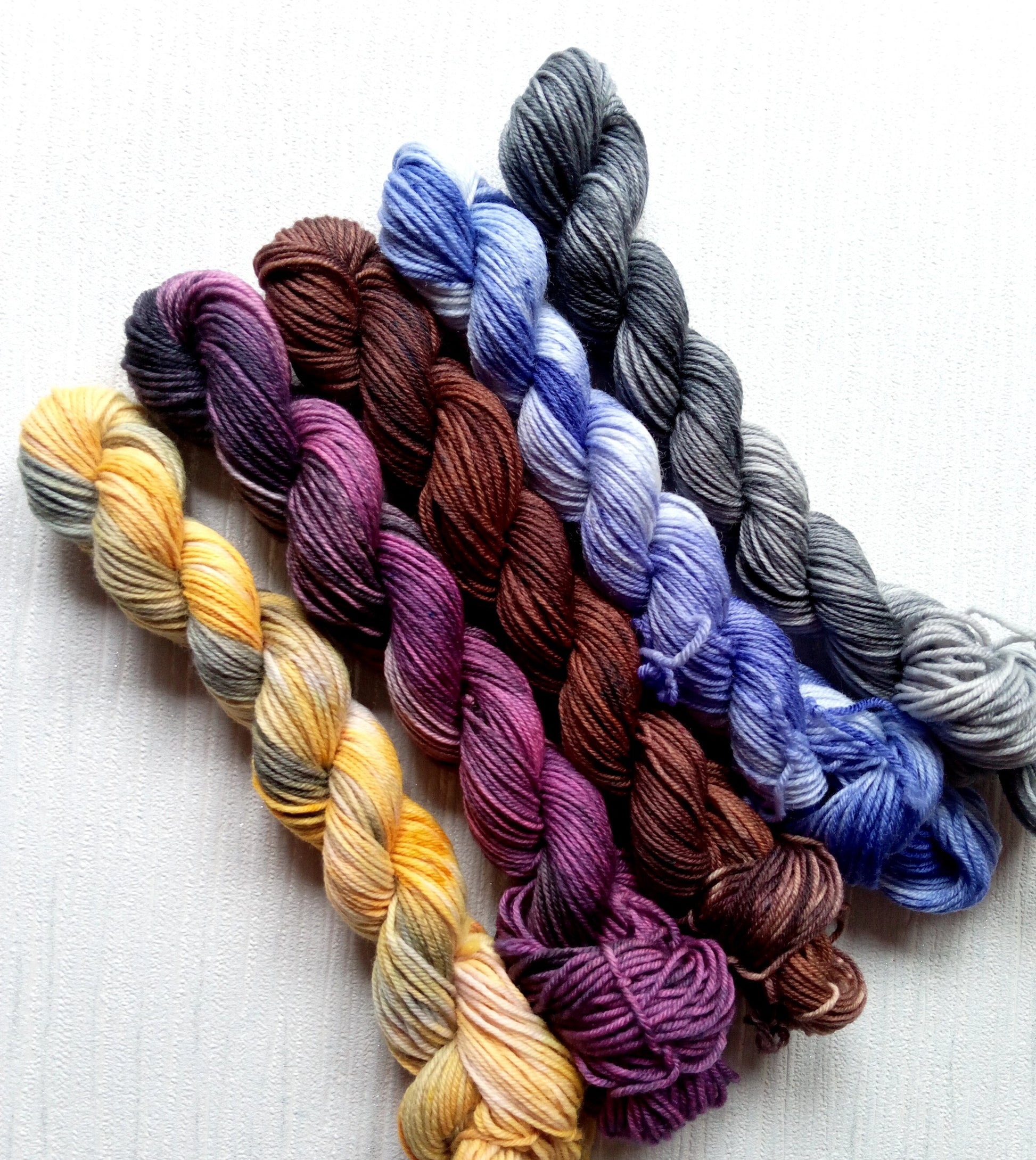 Room on the Broom handdyed mini skeins of yarn.  image 0
