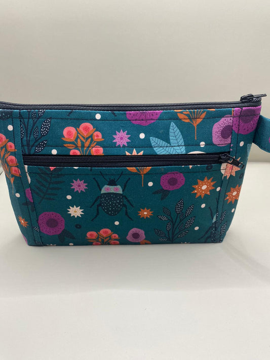  Pre order Floral Bug double zipped Notions pouch. image 0