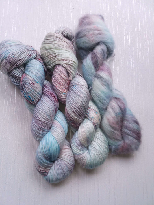 Dyed to order: Mermaid scales handdyed yarn. Sock, DK, Yak and Suri alpaca. image 0