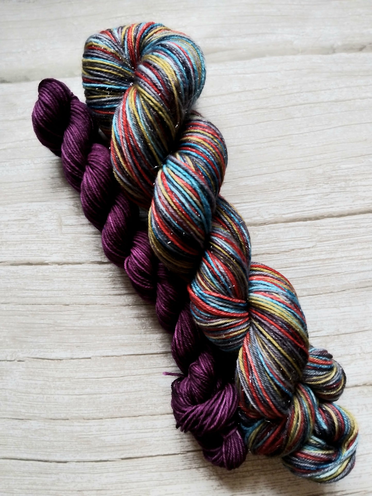Dyed to order ~ Monster Mash ~ Self striping Sockset.