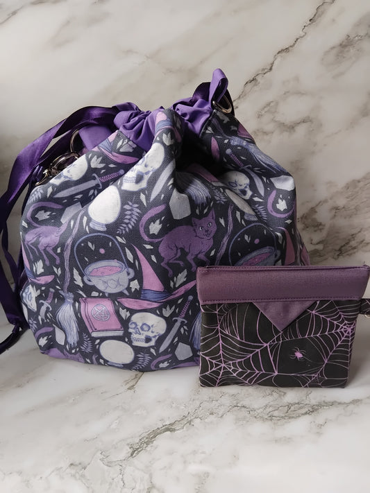 DESTASH ~ Ready to ship ~ Drawstring~ Knitting and crochet project bag