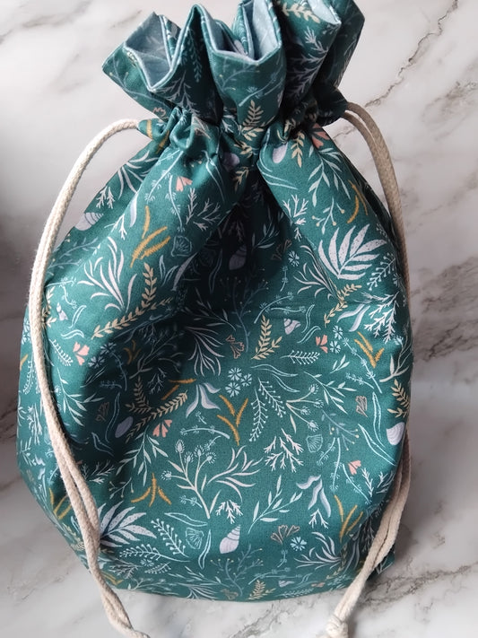 DESTASH ~ Ready to ship ~ Drawstring~ Knitting and crochet project bag