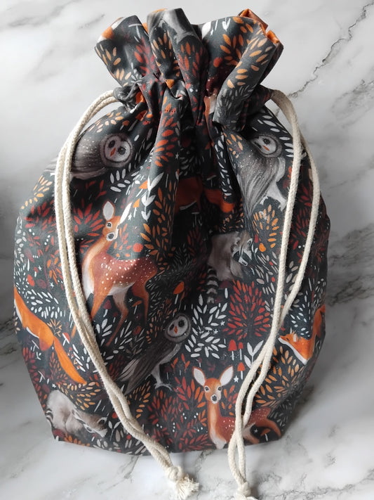 DESTASH ~ Ready to ship ~ Drawstring~ Knitting and crochet project bag