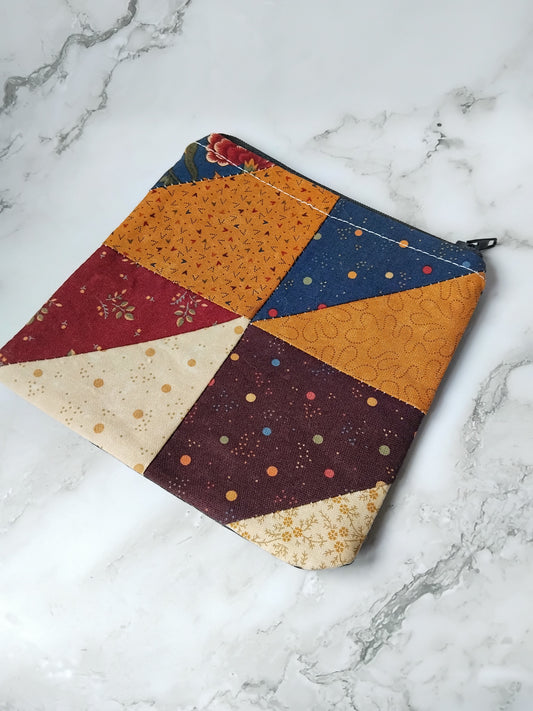 Ready to ship ~ Zipped ~ Patchwork notions pouch