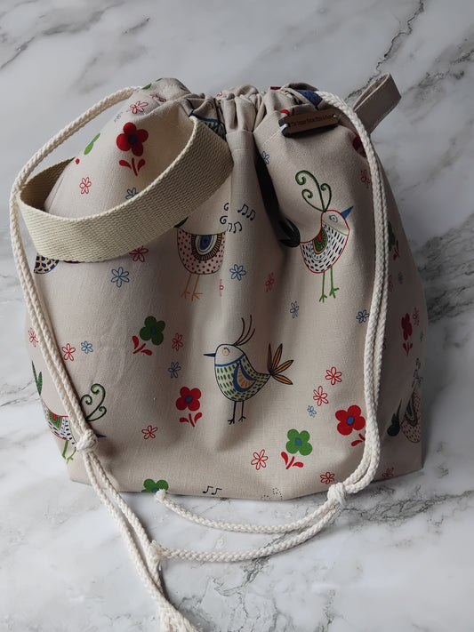 Ready to ship ~ Drawstring ~ Knitting and crochet project bag