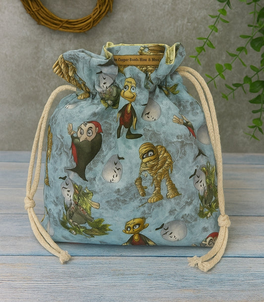 Monster mash drawstring bag