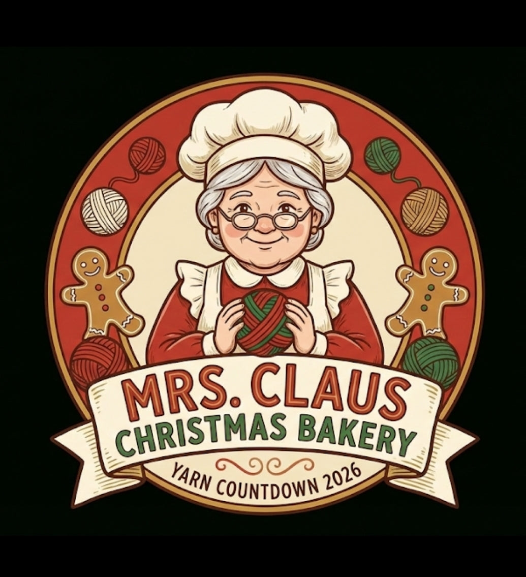 2026 ~ Mrs Claus bakery ~ 12 days of Bakemass ~  Self striping yarn