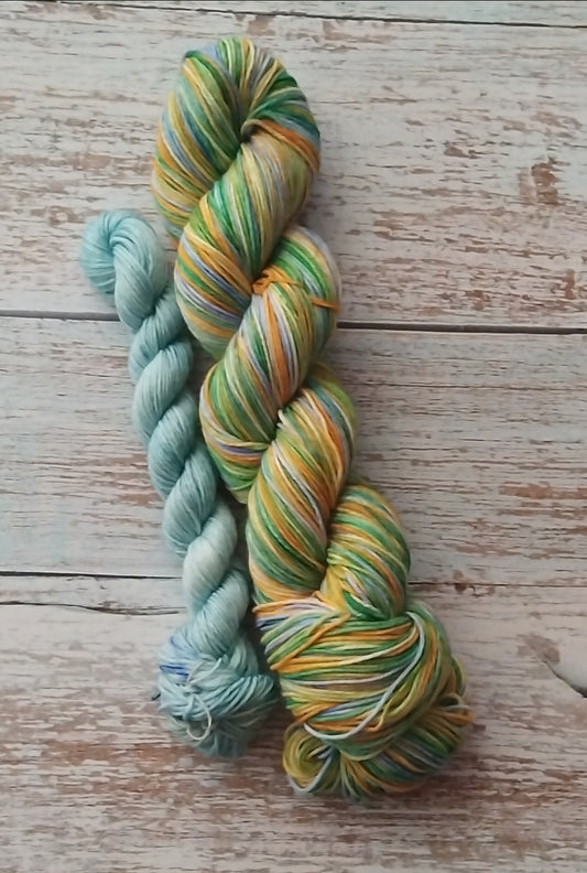 Citrus spritzer ~ Self striping ~ Yarn ~ Sock set