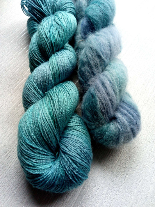 Lily pond Handdyed Yak silk or Alpaca suri silk image 0