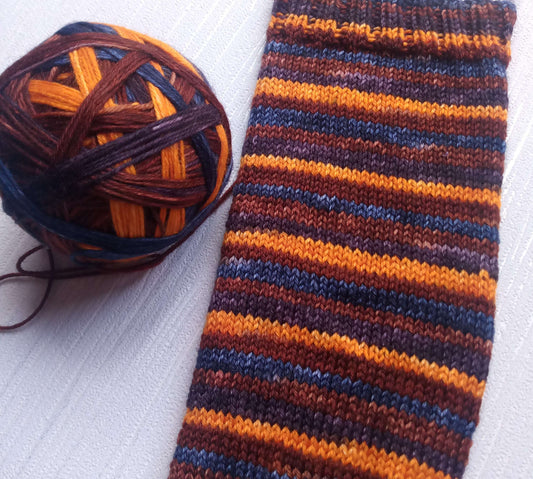 Pre order Pumpkin Spice Self striping handdyed yarn.   image 0