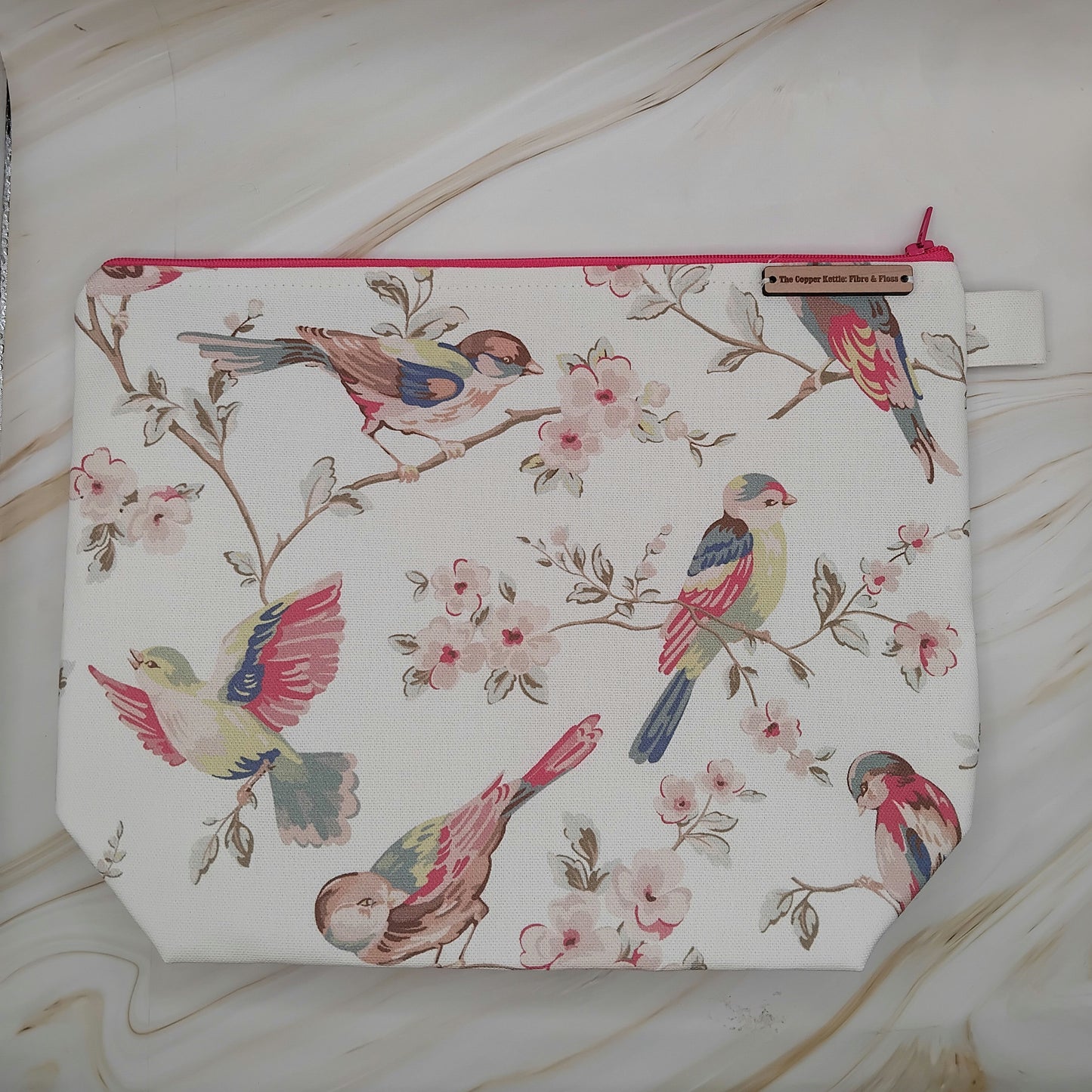 Vintage birds ~ Cath Kidson ~ Zipped ~ Knitting and crochet project bag  image 1