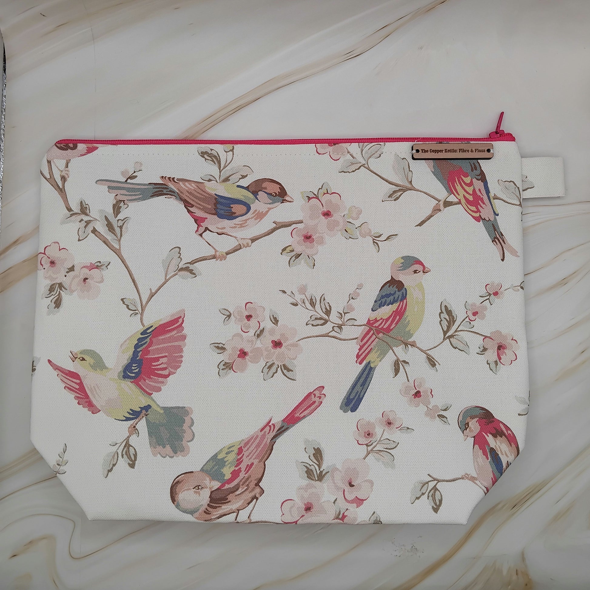 Vintage birds ~ Cath Kidson ~ Zipped ~ Knitting and crochet project bag  image 1