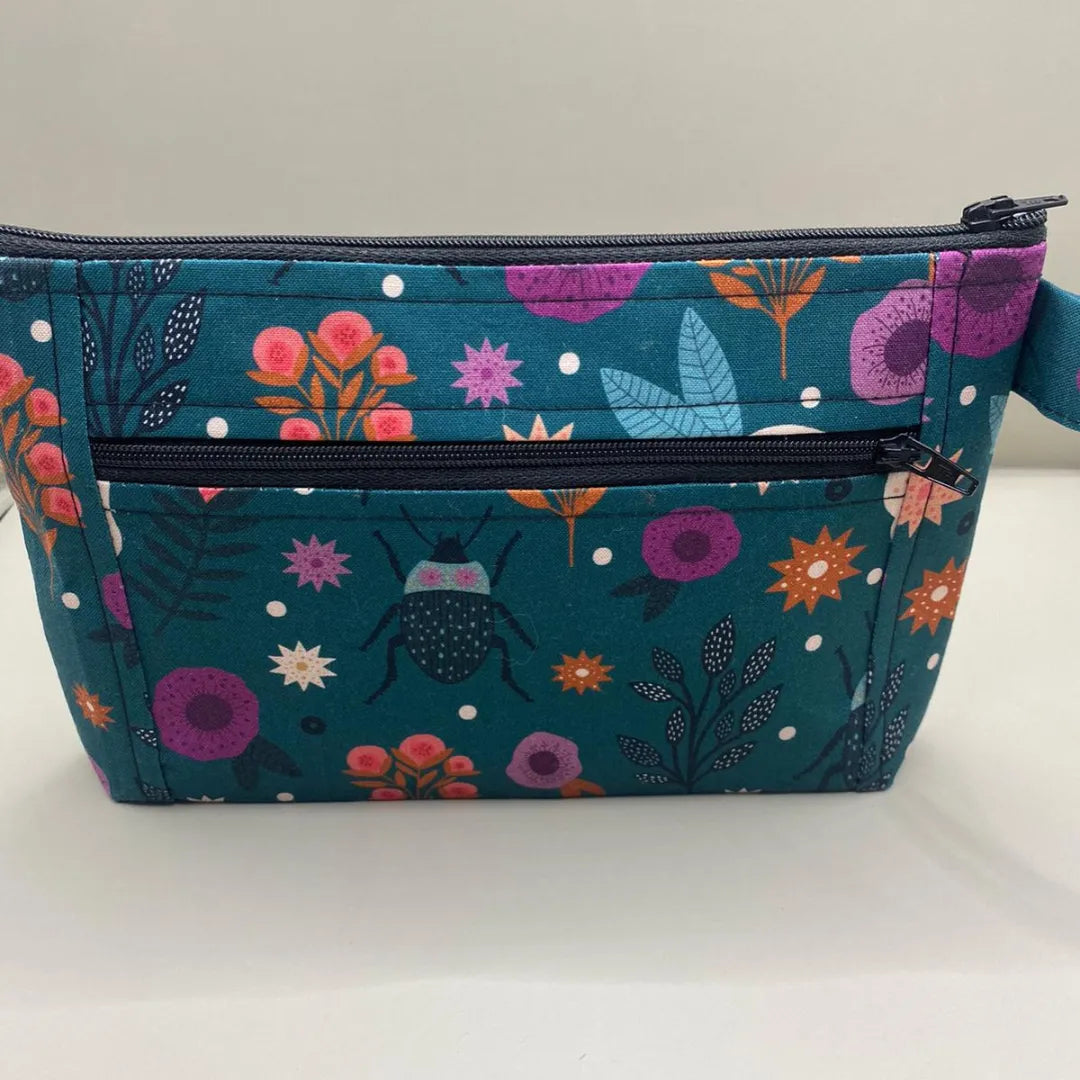  Pre order Floral Bug double zipped Notions pouch. image 2