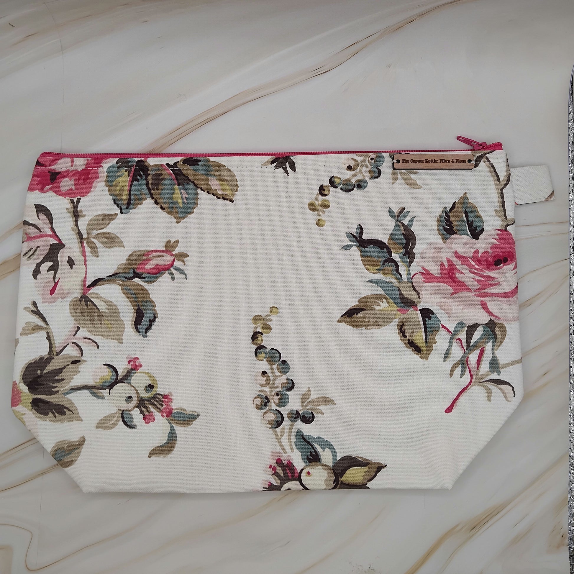 Vintage roses ~ Cath Kidson ~ Zipped ~ Knitting and crochet project bag  image 1