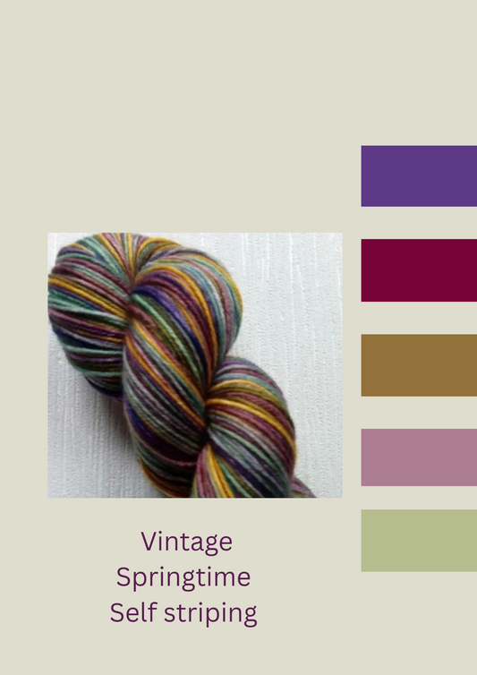  Vintage Springtime ~  Self striping  yarn  image 0