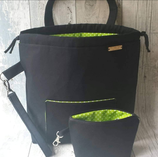 Custom made ~ XL ~ Canvas ~ drawstring ~ project bag ~ Notions pouch. image 0